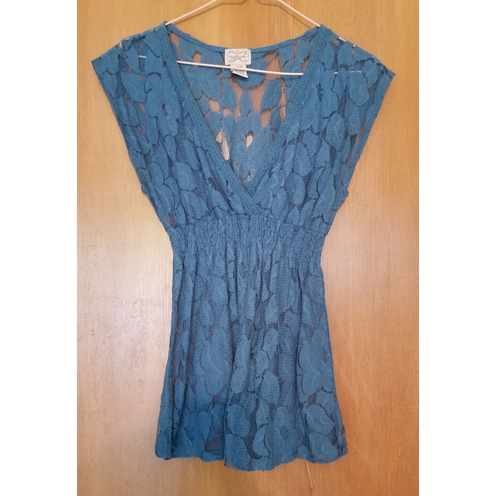 Blue Mesh Top
